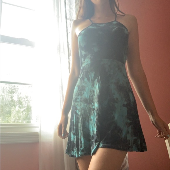 Teal and black tie dye dress - Picture 1 of 1